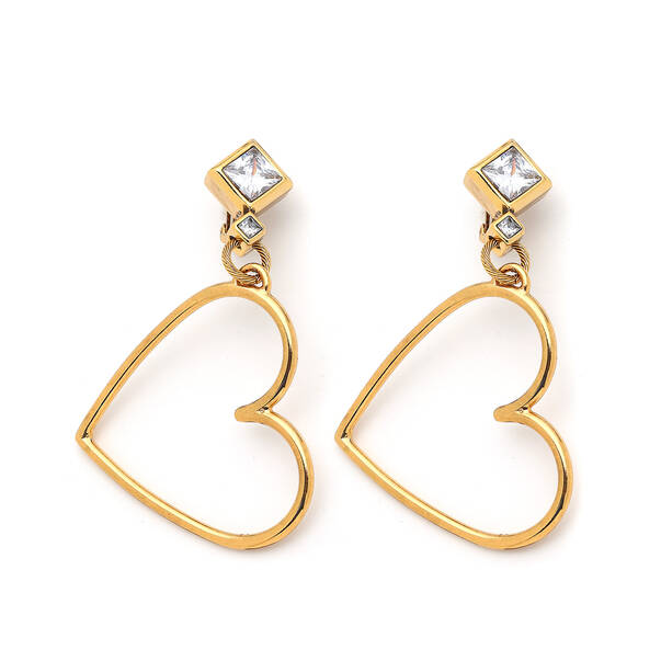 Auva Gold Plated Heart Clip Earrings - 1