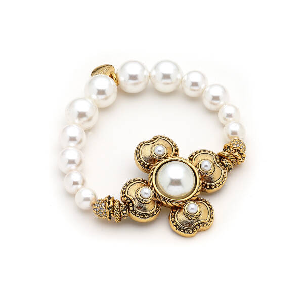 Azalea Pearl Clover Charm Bracelet - 1