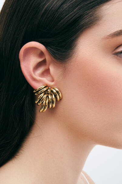 Banana Gold Plated Clips Earrings - 2