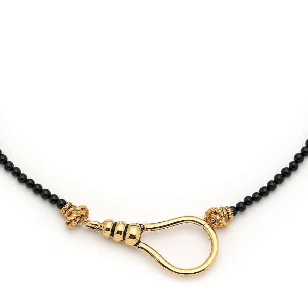 Binded Onyx Gold Plated Necklace - 4