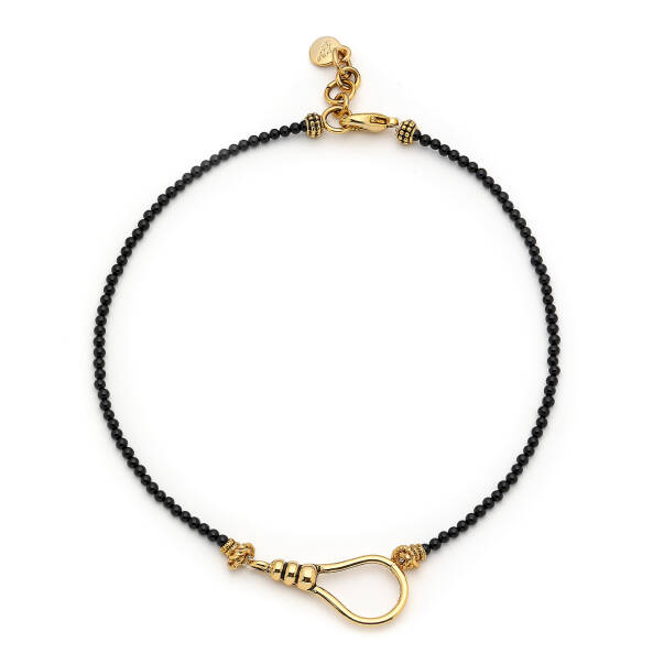 Binded Onyx Gold Plated Necklace - 1