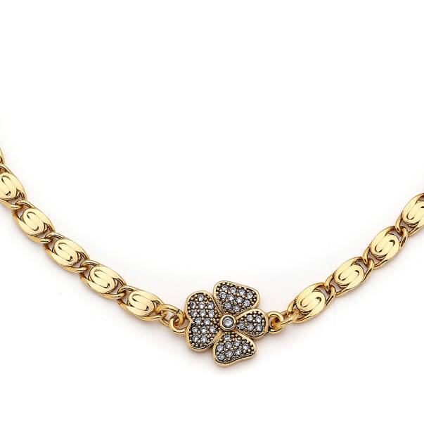 Blessed Choker Gold Plated Clover Zircon Chain Necklace - 3