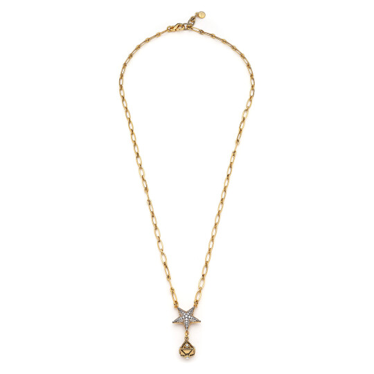 Charmed Leila Gold Plated Star Zircon Charm Chain Necklace 