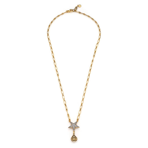 Charmed Leila Gold Plated Star Zircon Charm Chain Necklace - 1