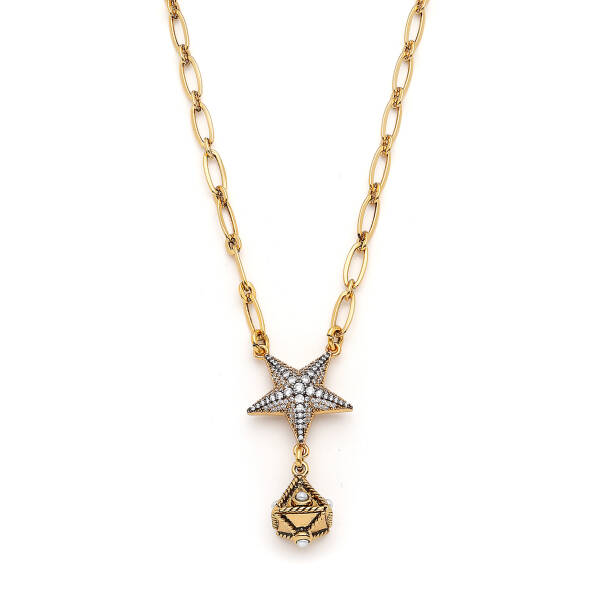 Charmed Leila Gold Plated Star Zircon Charm Chain Necklace - 2