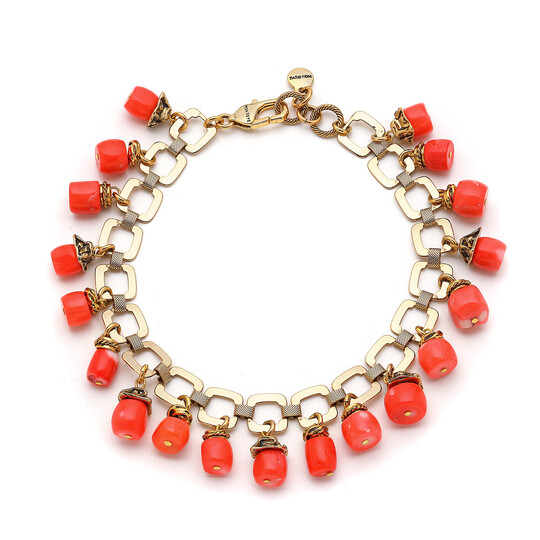 Coralara Pink Coral Natural Stone Necklace 