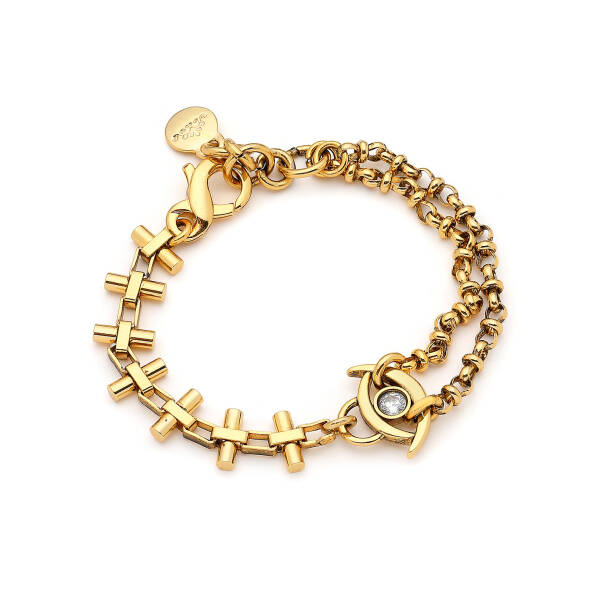 Dahlia Gold Plated Eye Charm Chain Bracelet - 1