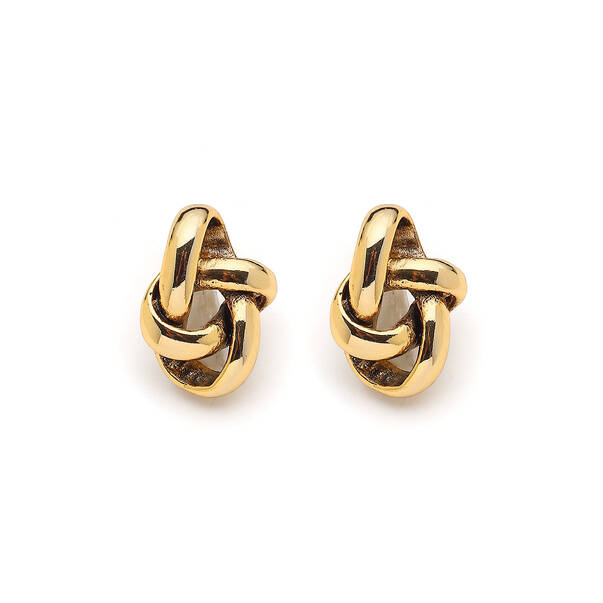 Ecliptic Gold Plated Spiral Stud Earrings - 1