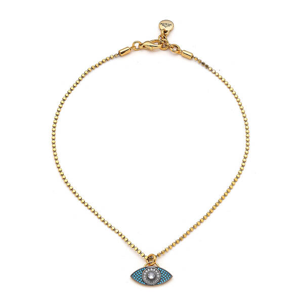 Ember Turquoise Gold Plated Eye Necklace - 1