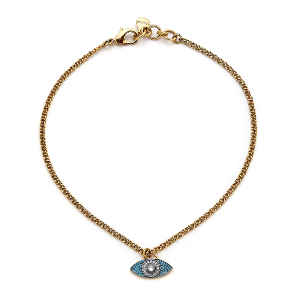 Ember Turquoise Gold Plated Eye Necklace - 1