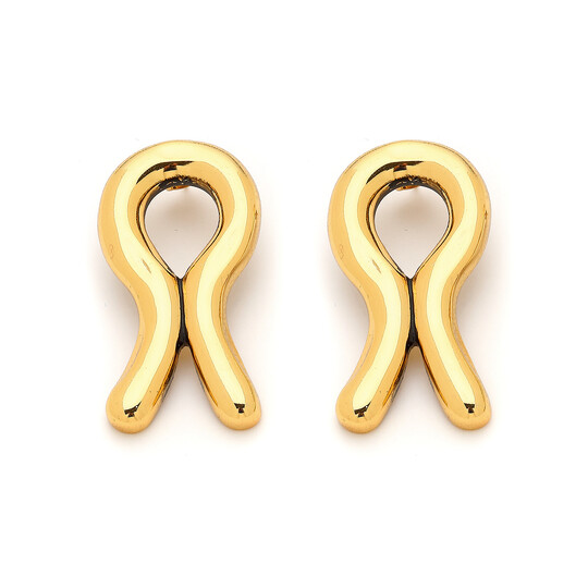 Epsilon Gold Plated Stud Earrings 