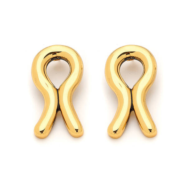 Epsilon Gold Plated Stud Earrings - 1