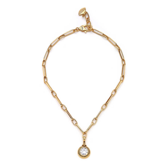 Esme Zircon Gold Plated Necklace 