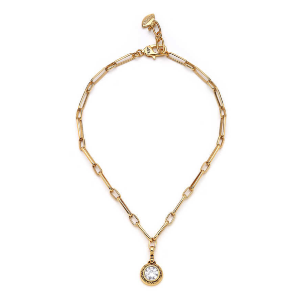 Esme Zircon Gold Plated Necklace - 1