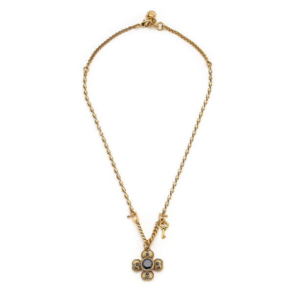 Ethereal Gold Plated Clover Charm Chain Necklace - 1