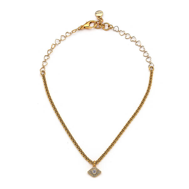 Eyescape Gold Plated Zircon Eye Charm Chain Necklace - 1