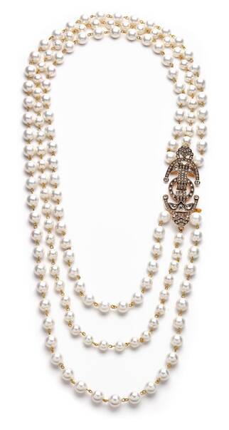 Falling Pearl Gold Plated Necklace - 1