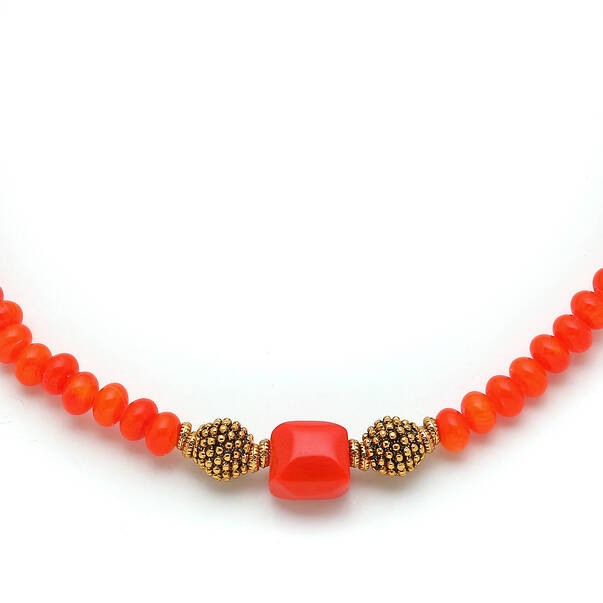 Friendly Pink Coral Natural Stone Necklace - 3