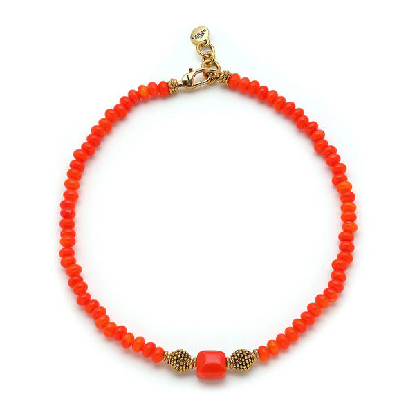 Friendly Pink Coral Natural Stone Necklace - 1