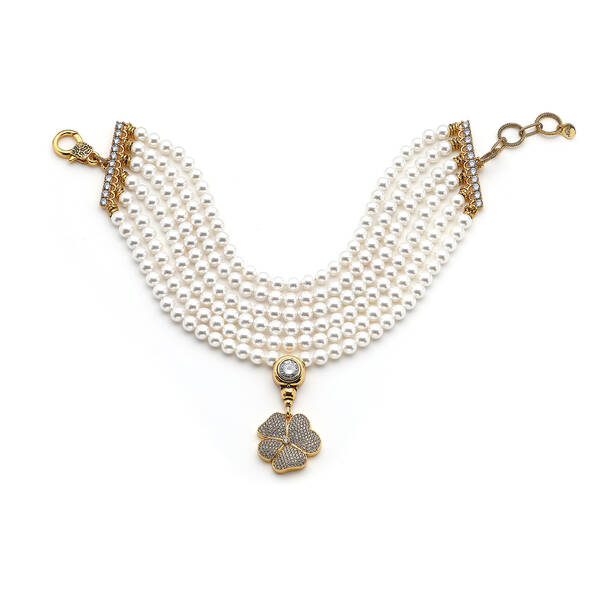 Harley Clover Charm Pearl Necklace - 2