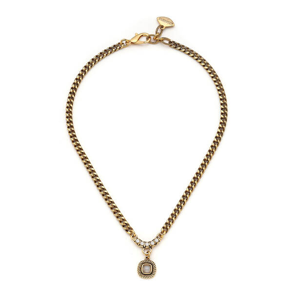 Lavish Gold Plated Charm Chain Necklace - 1