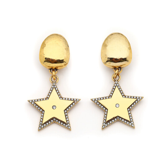 Johnson Gold Plated Star Clips Earring 