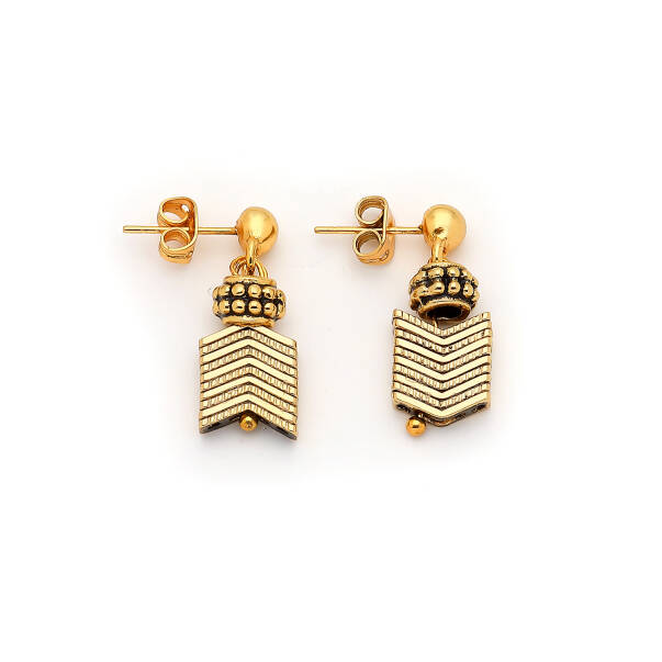 Julia Gold Plated Ok Pins Earrings - 1