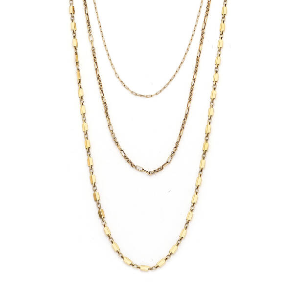 Kindness Gold Plated Multi Chain Necklace - 2