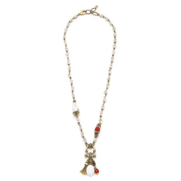 Bohemian Pearl İnci Püskül Charm Kolye - 1