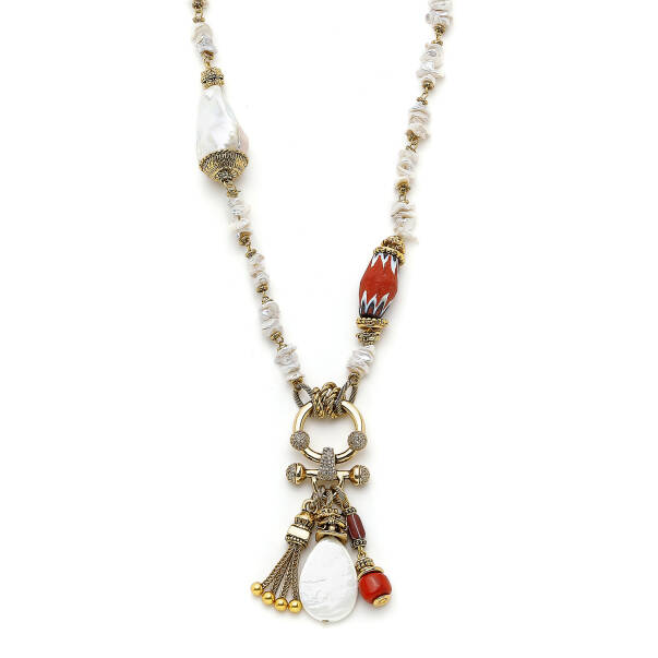 Bohemian Pearl İnci Püskül Charm Kolye - 3