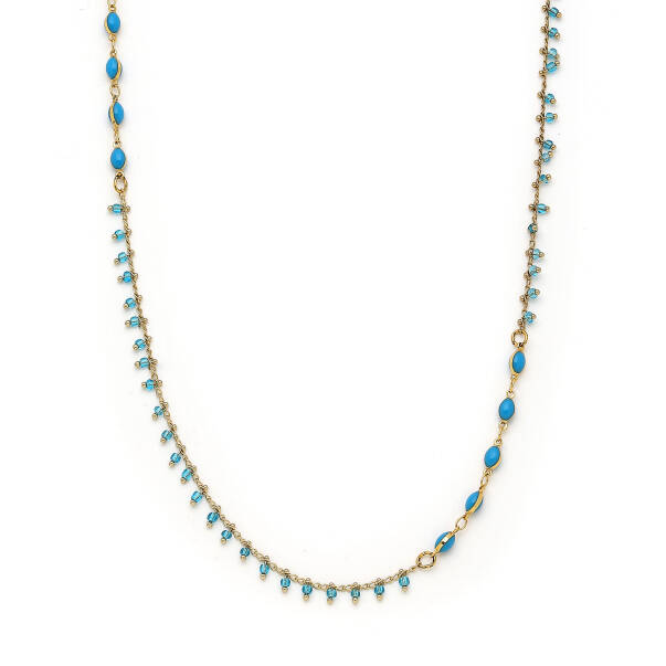 Layla Blue Long Pearl Necklace - 2