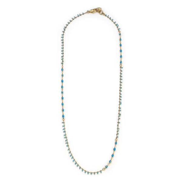 Layla Blue Long Pearl Necklace - 1