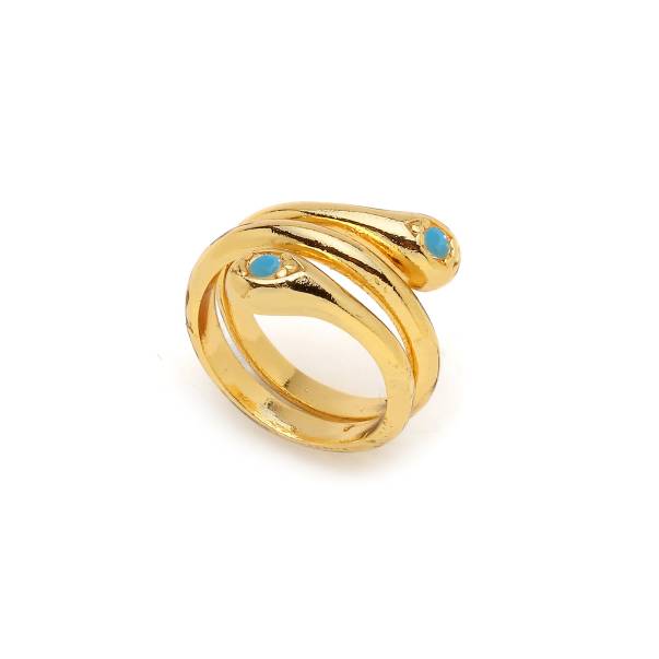 Lkya Turquoise Gold Plated Yilan Ring - 1