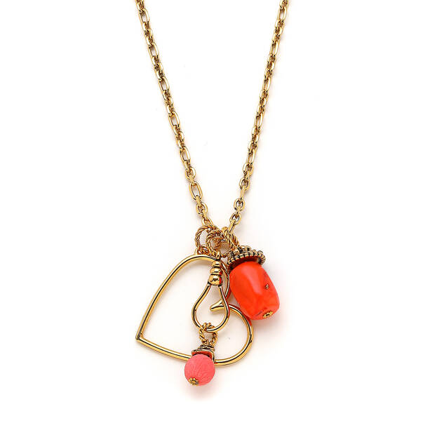 Loved Pink Coral Gold Plated Necklace - 2