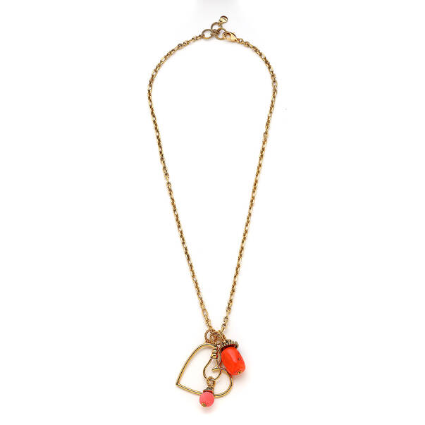 Loved Pink Coral Gold Plated Necklace - 1