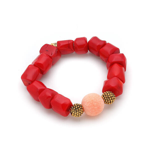 Mala Red Coral Natural Stone Bracelet - 1