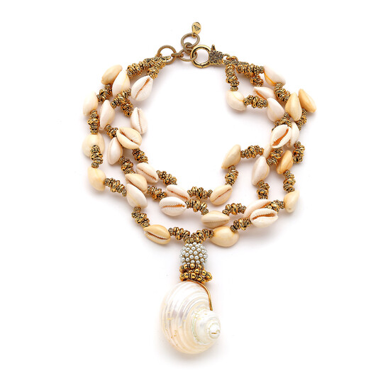 Maren Gold Plated Seashell Multi Necklace 