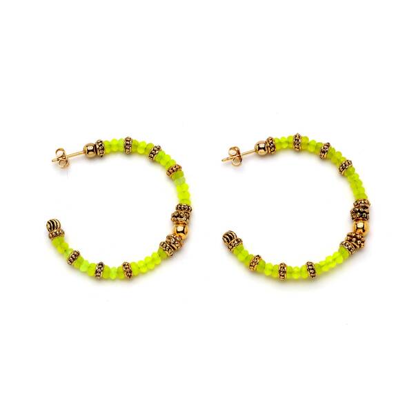 Mitos Yellow Hoop Earrings - 1