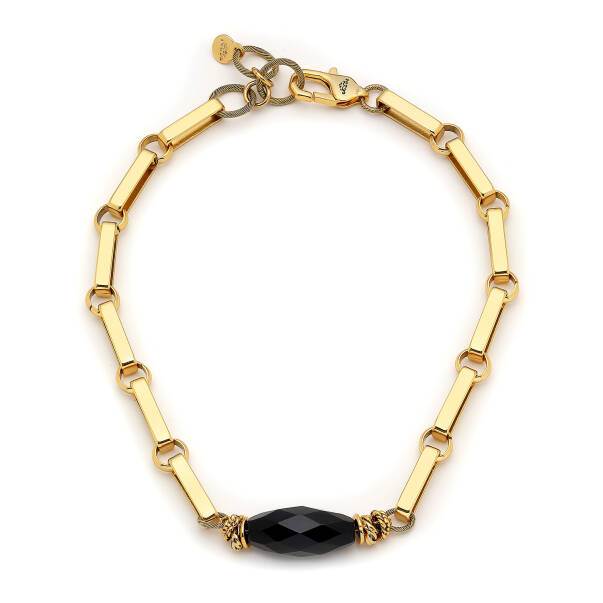 Mystic Onyx Gold Plated Chain Necklace - 1