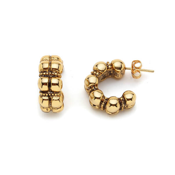 Nix Gold Plated Hoop Pinned Earrings - 1