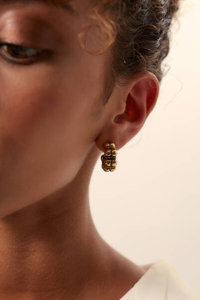 Nix Gold Plated Hoop Pinned Earrings - 6