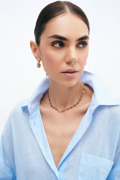 Nix Gold Plated Hoop Pinned Earrings - 10