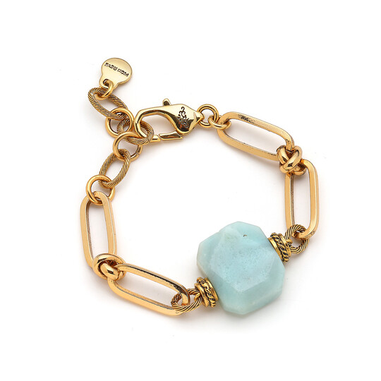 Oasis Amazonite Gold Plated Chain Bracelet 