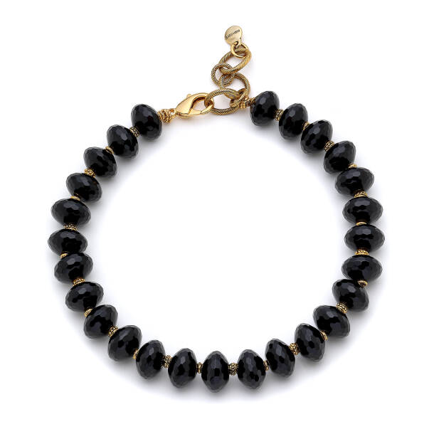 Obsedian Grace Onyx Gold Plated Necklace - 1