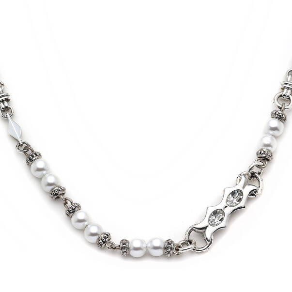 Pearly Silver Plated Chain Necklace - 2