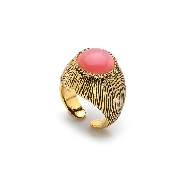 Pedly Cat'S Eye Gold Plated Ring - 1