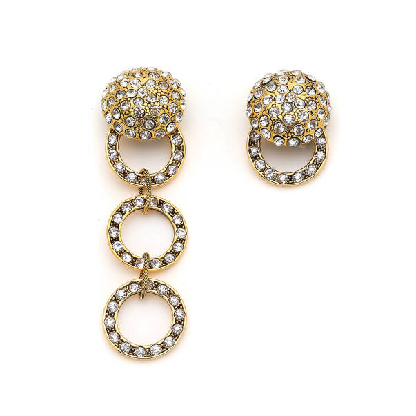 Scarlett Gold Plated Evening Zircon Clips Earrings - 1