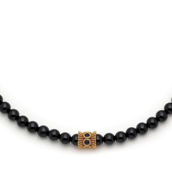 Shadowed Onyx Gold Plated Necklace - 2