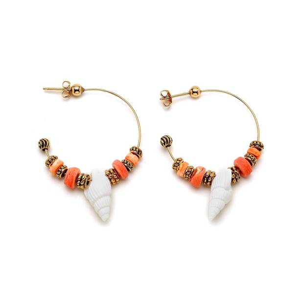 Shell Hoop Earrings - 1