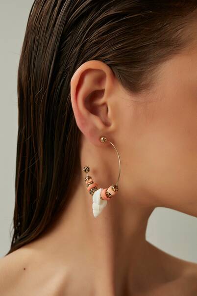 Shell Hoop Earrings - 2